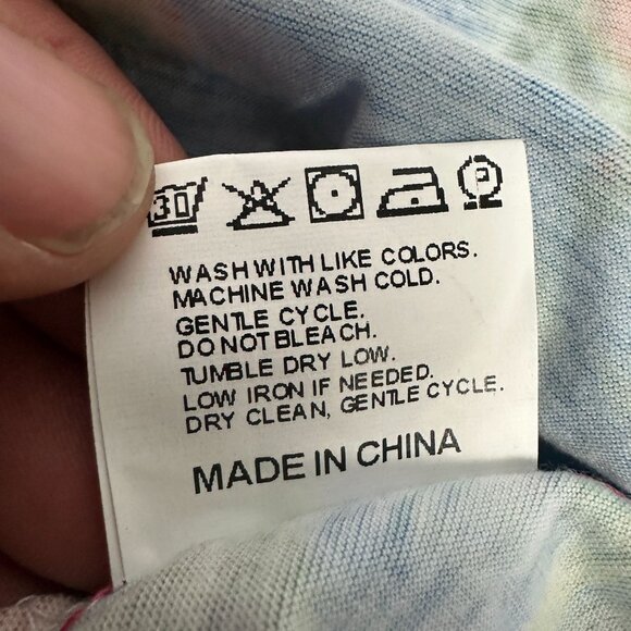 Colorful Sleeveless Cold Shoulder Top Front Zipper & Abstract Print Chicme S - Picture 6 of 6